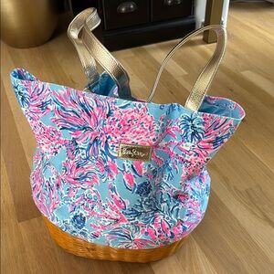 Lilly Pulitzer Vibrant Blue and Pink Tote